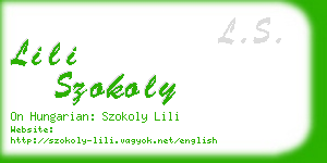 lili szokoly business card